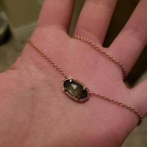 Kendra Scott Elise rose gold gray necklace